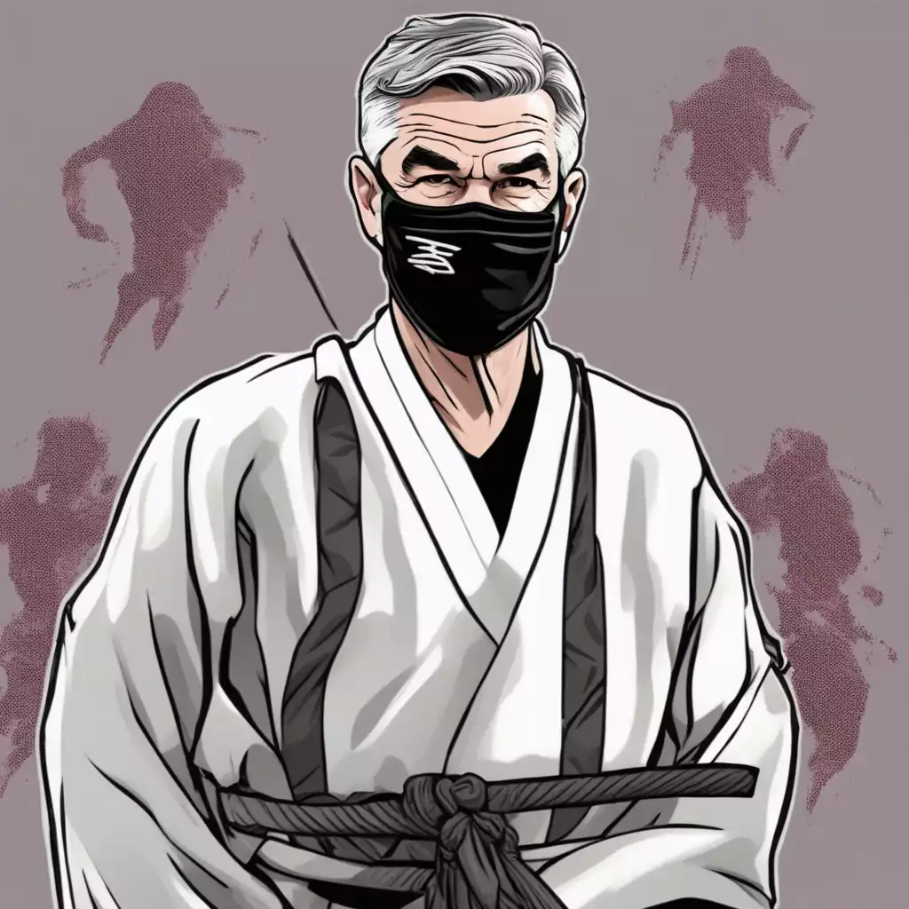 Grey haired samurai digital art
