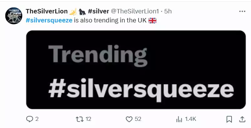 #silversqueeze trending on X.com
