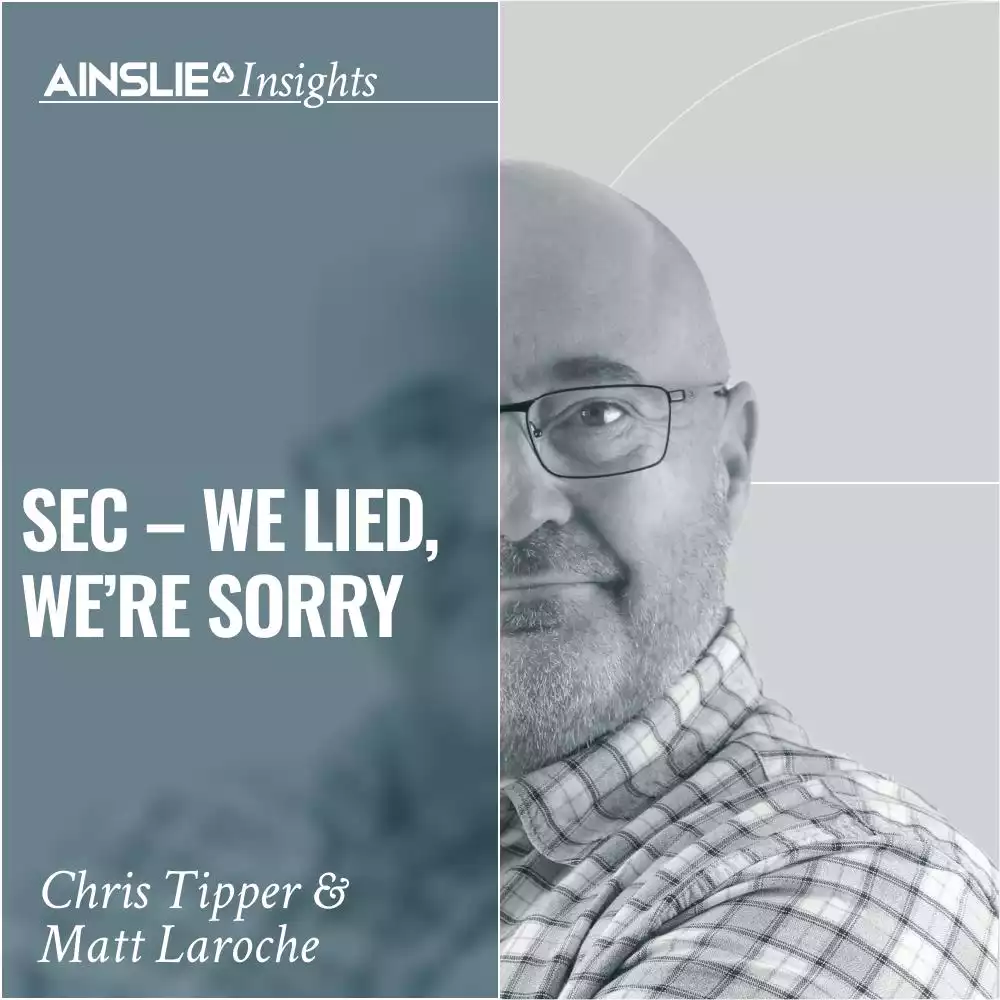 INSIGHTS: SEC – We Lied, We’re Sorry