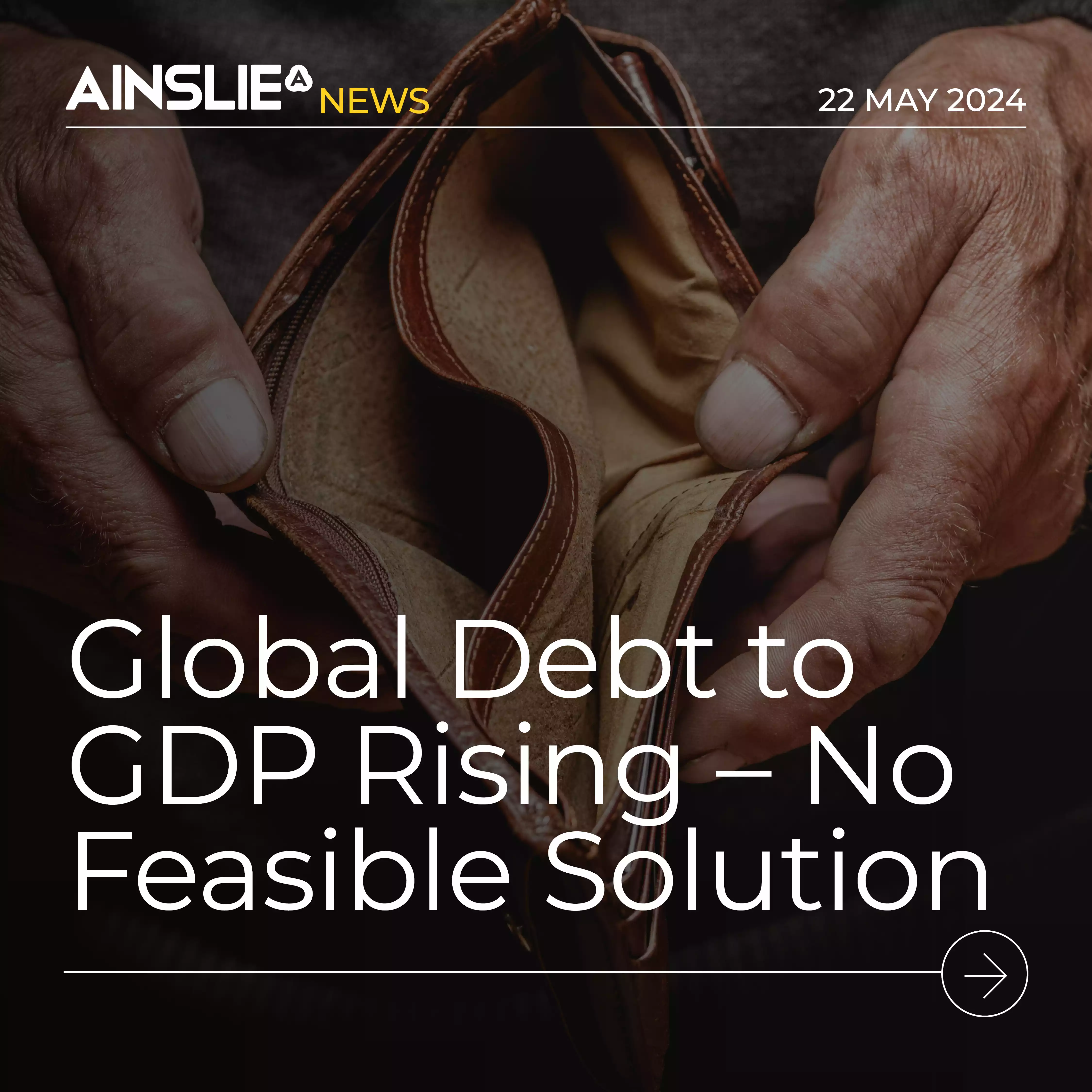 Global Debt to GDP Rising – No Feasible Solution