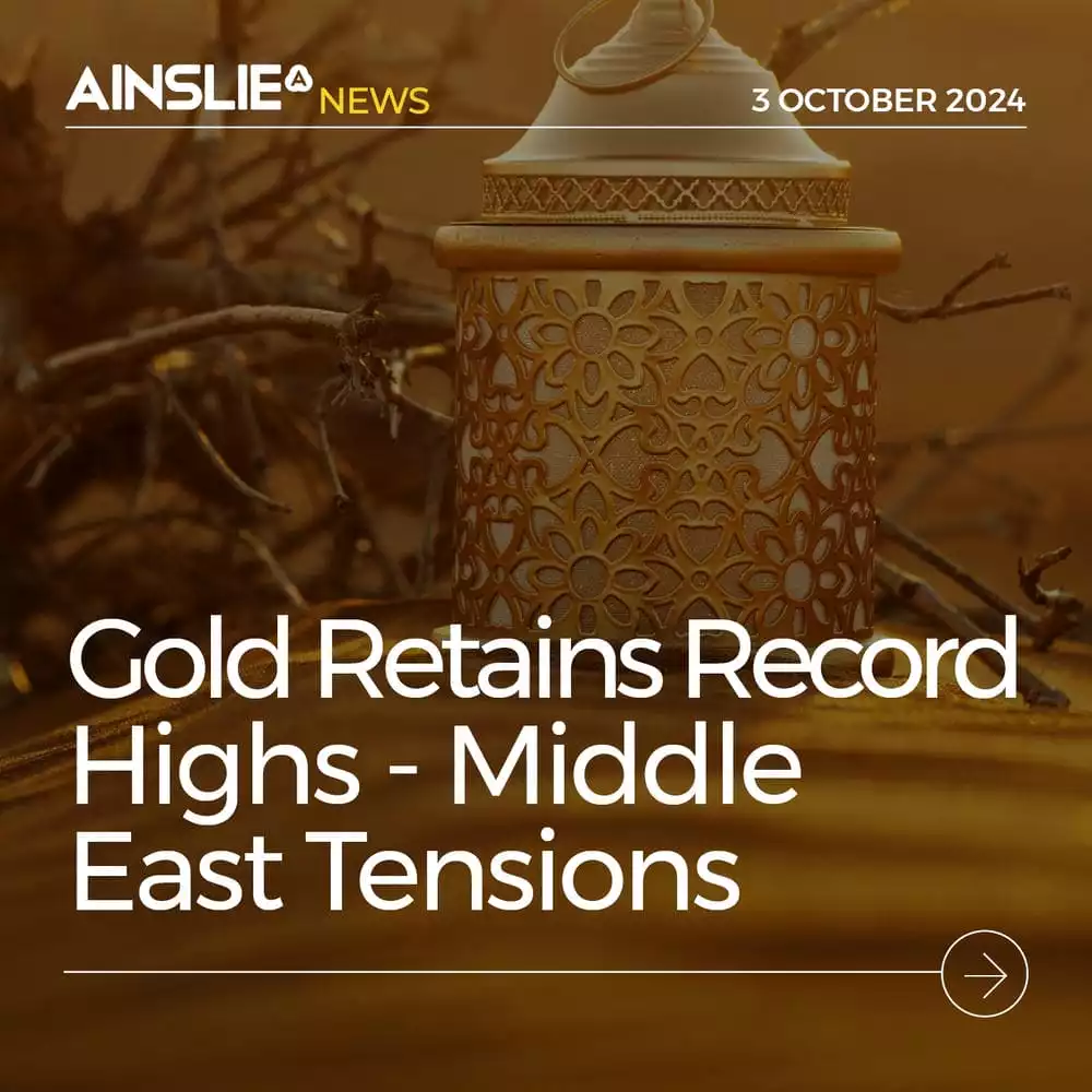 Gold Retains Record Highs on Escalating Middle East Tensions