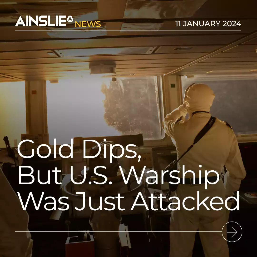 Gold Dips, But U.S. Warship Was Just Attacked