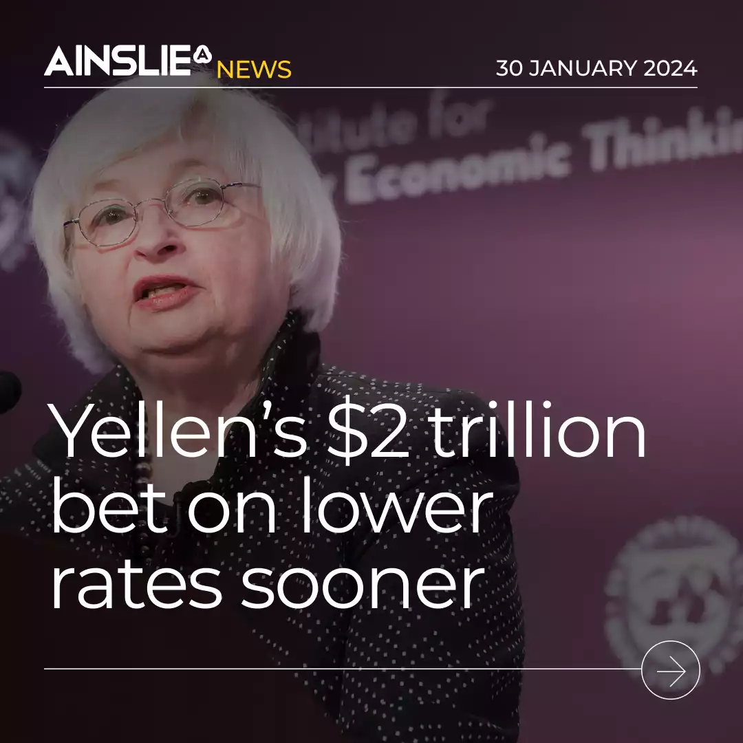 U.S. Treasurer Yellen makes $2 trillion bet on lower rates sooner