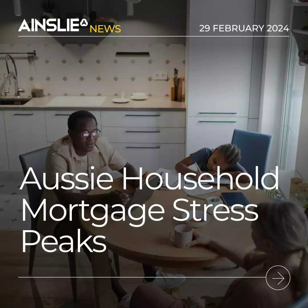 Aussie Household Mortgage Stress Peaks