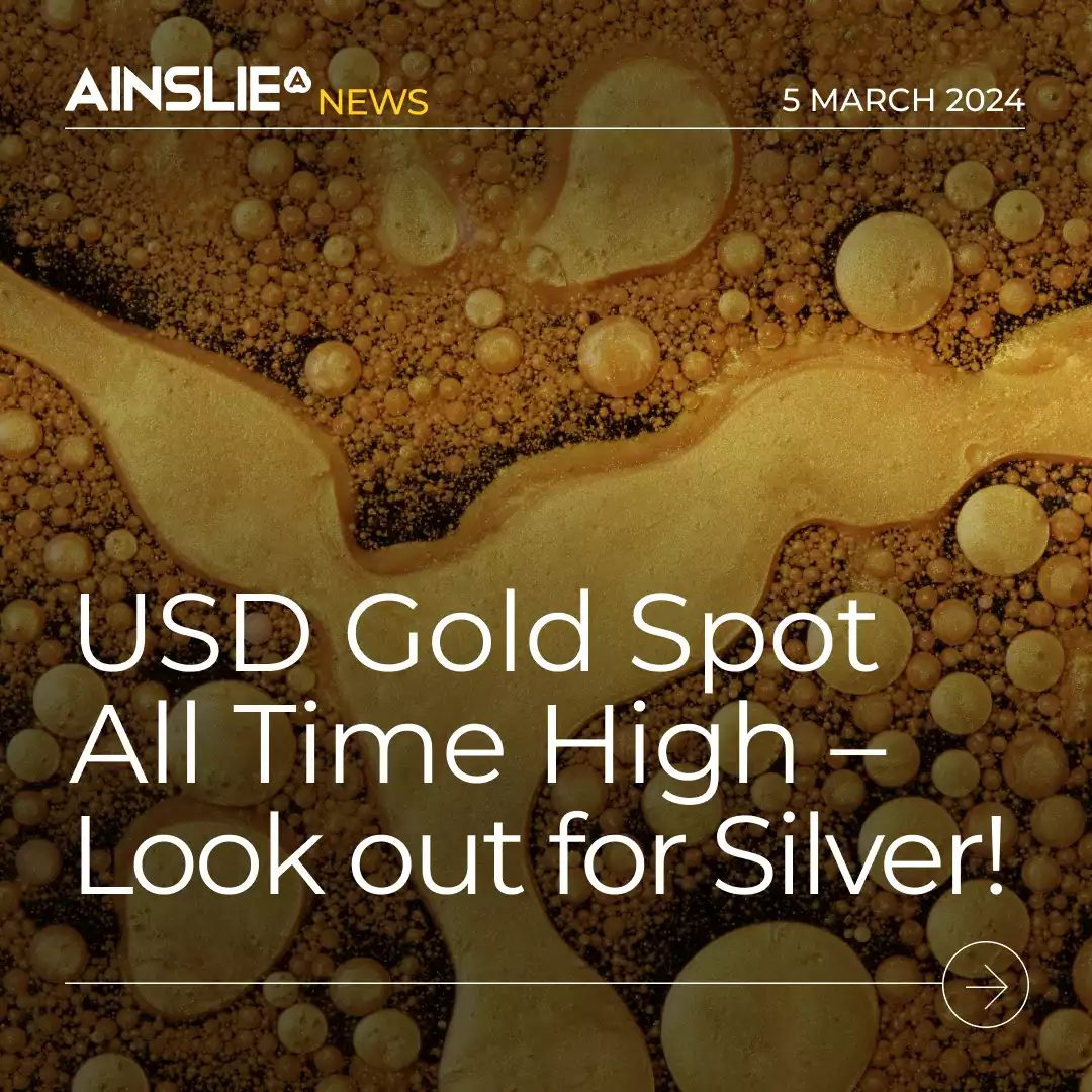 USD Gold Spot All Time High – Resistance Smashed – Look out for Silver!